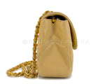 Chanel Vintage Beige Lambskin Half Moon Flap Bag 24k GHW V4O