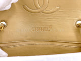 Chanel Vintage Beige Lambskin Half Moon Flap Bag 24k GHW V4O