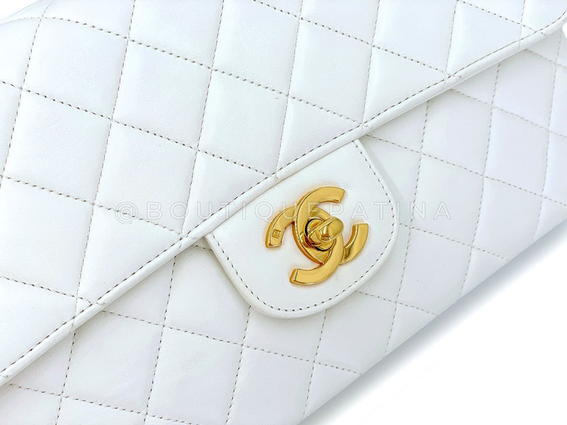 Chanel Vintage White Lambskin Parent Child Mommy Daughter Kelly Bag Set 24k GHW VBL