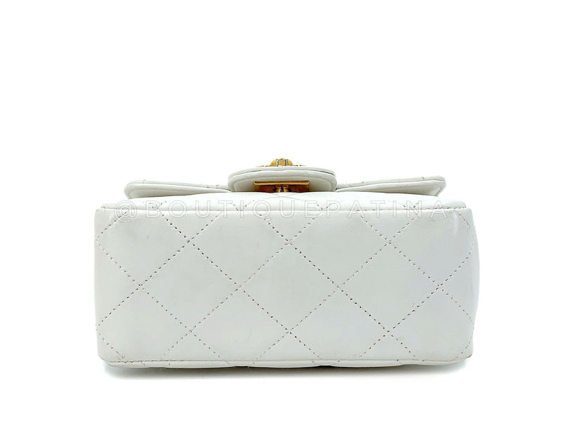 Chanel Vintage White Lambskin Parent Child Mommy Daughter Kelly Bag Set 24k GHW VBL