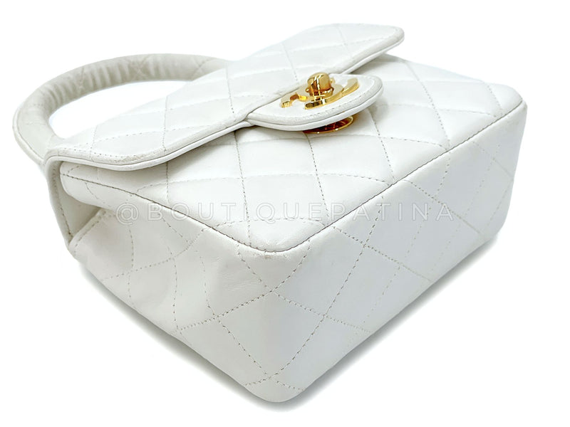 Chanel Vintage White Lambskin Parent Child Mommy Daughter Kelly Bag Set 24k GHW VBL