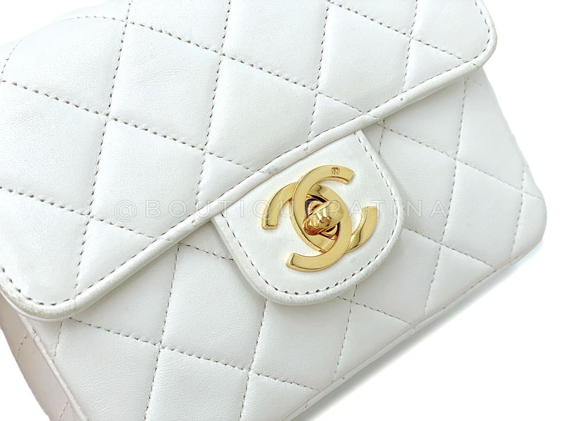 Chanel Vintage White Lambskin Parent Child Mommy Daughter Kelly Bag Set 24k GHW VBL