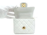 Chanel Vintage White Lambskin Parent Child Mommy Daughter Kelly Bag Set 24k GHW VBL