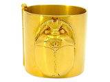 Chanel 19A Egypt Limited Hammered Gold Scarab Cuff Bracelet Paris-New York FY9