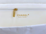 Chanel 2023 Raffia Effect White Flap Shopper Tote Bag GHW 92J