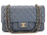 Chanel Slate Gray Caviar Medium Classic Double Flap Bag GHW 3ZD