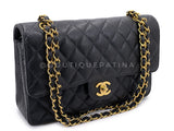 Chanel 1999 Vintage Black Caviar Medium Classic Double Flap Bag 24k GHW D3R