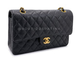 Chanel 1999 Vintage Black Caviar Medium Classic Double Flap Bag 24k GHW D3R