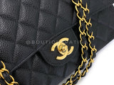 Chanel 1999 Vintage Black Caviar Medium Classic Double Flap Bag 24k GHW D3R