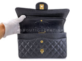 Chanel 1999 Vintage Black Caviar Medium Classic Double Flap Bag 24k GHW D3R