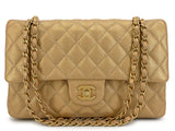 Chanel 2014 Gold Caviar Medium Classic Double Flap Bag Brushed GHW 4Z7