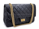 Chanel Black Aged Calfskin Reissue Large 227 2.55 Flap Bag GHW 2N9