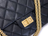 Chanel Black Aged Calfskin Reissue Large 227 2.55 Flap Bag GHW 2N9