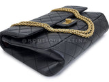 Chanel Black Aged Calfskin Reissue Large 227 2.55 Flap Bag GHW 2N9