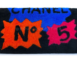 Chanel 2014 Black Supermarket Shearling Giant Clutch Bag SHW Comic Multicolor 5UH