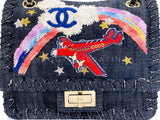 Chanel 2006 Vintage Night Flight Denim Reissue Airplane Rainbow Bag 24k GHW ZHL