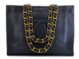 Chanel 1996 Vintage Black Chunky Chain Classic Tote Bag 24k GHW AO8