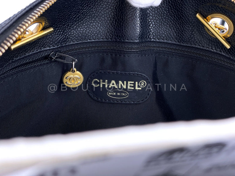 Chanel Vintage Black Caviar Timeless Zipped Tote Bag 24k GHW 309