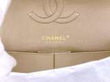 Chanel 18C Beige Raffia Medium Classic Double Flap Bag GHW Paris Athens MWZ