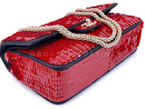 Chanel 2010 Red Sequin Satin Paris-Shanghai Medium Flap Bag GHW 1GG