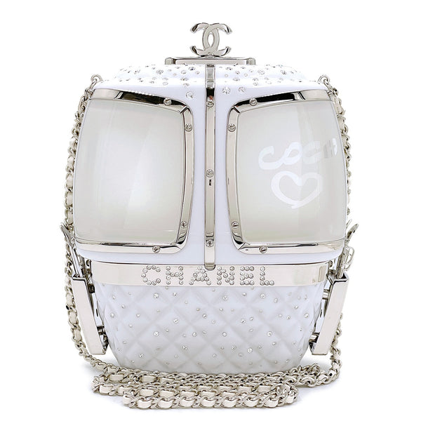 Chanel 2019 Gondola Minaudière Evening in the Mountain Clutch Bag White GVR