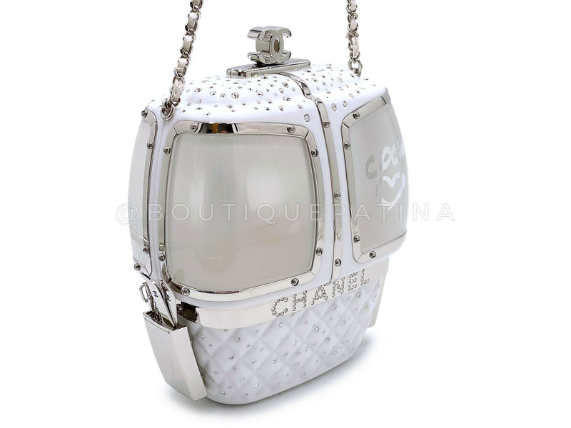 Chanel 2019 Gondola Minaudière Evening in the Mountain Clutch Bag White GVR