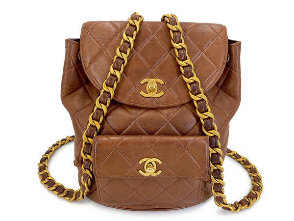 Chanel 1994 Vintage Chestnut Brown Duma Backpack Bag 24k GHW Lambskin – Boutique Patina