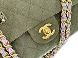 Chanel 17C Coco Cuba Khaki Medium Classic Double Flap Bag GHW CPX