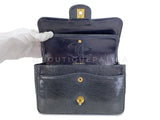 Chanel 1997 Vintage Charcoal Gray Lizard Small Classic Flap Bag 24k GHW PMF