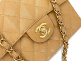 Chanel Vintage 2004 Beige Caviar Square Mini Flap Bag 24k GHW BRB