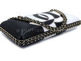 Chanel 2017 Black White Logo Clutch on Chain Bag GHW  TUK