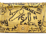 Chanel 19A Egypt Gold Crocodile Print Graffiti Boy Bag Medium GHW Paris-New York 8VU