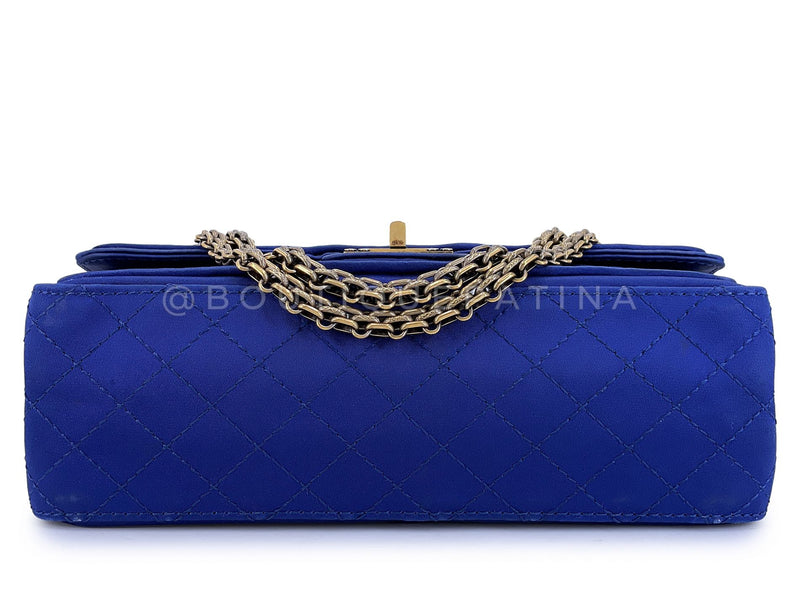 Chanel 2010 Blue Quilted Satin Reissue Flap Bag GHW DT7