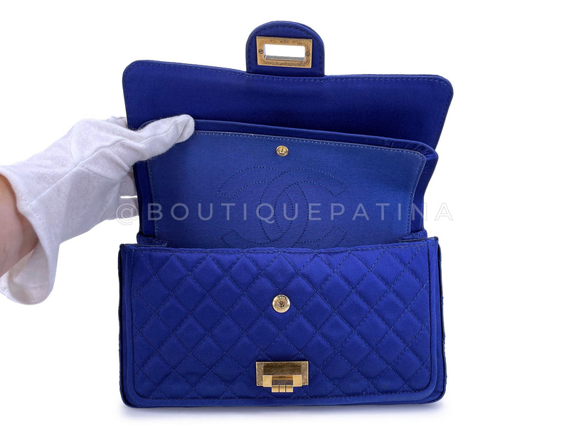 Chanel 2010 Blue Quilted Satin Reissue Flap Bag GHW DT7