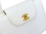 Chanel 1997 Vintage White Caviar Mini Kelly Evening Bag 24k GHW CEX