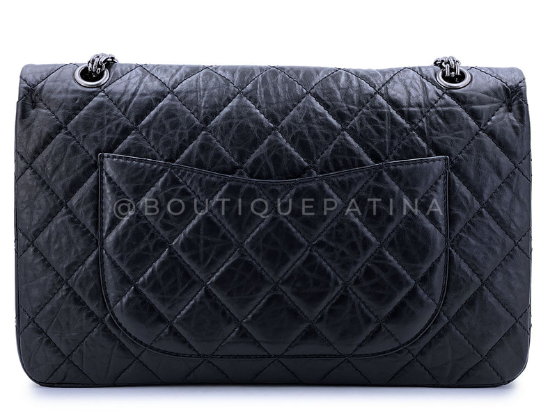 Pristine Chanel 2009 Vintage Black Reissue 227 2.55 Large Flap Bag RHW P3L