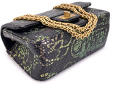 Chanel 19A Egypt Rainbow Graffiti Croc Print Reissue Mini Flap Bag GHW Paris-New York L1K