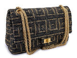 Chanel 2011 Gold-and-Black Rope Spun Paris Byzance Jumbo Reissue Flap Bag GHW ZJQ