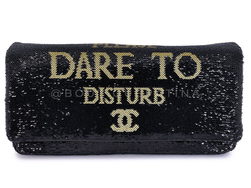 Chanel 18A Paris-Hamburg Sequin Evening Clutch on Chain "Dare to Disturb" Bag 7Y5