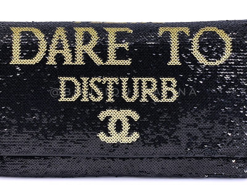 Chanel 18A Paris-Hamburg Sequin Evening Clutch on Chain "Dare to Disturb" Bag 7Y5