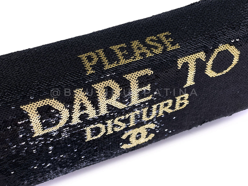 Chanel 18A Paris-Hamburg Sequin Evening Clutch on Chain "Dare to Disturb" Bag 7Y5