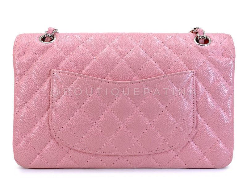 Chanel 2006 Vintage Sakura Pink Caviar Medium Classic Double Flap Bag SHW 7ZW