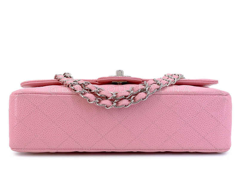 Chanel 2006 Vintage Sakura Pink Caviar Medium Classic Double Flap Bag SHW 7ZW