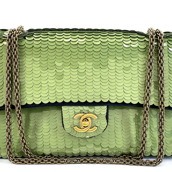 ●CHANEL シャネル●ブローチ●1994年秋冬●45.8 x 46.3 mm Chanel Bronze Striated Quilted Patent Leather Classic Maxi