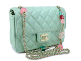 Chanel 23P Mint Green Lambskin Lucite Candy Hearts Square Mini Flap Bag GHW Y8V