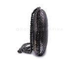 Chanel 13A Paris-Edinburgh Dark Silver Ombre Python Clutch on Chain Evening Bag U75