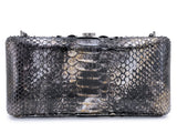 Chanel 13A Paris-Edinburgh Dark Silver Ombre Python Clutch on Chain Evening Bag U75