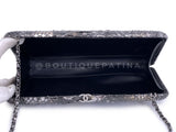 Chanel 13A Paris-Edinburgh Dark Silver Ombre Python Clutch on Chain Evening Bag U75