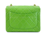 Chanel 1989 Vintage Apple Green Mini Square Flap Bag 24k GHW 7FD