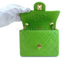 Chanel 1989 Vintage Apple Green Mini Square Flap Bag 24k GHW 7FD